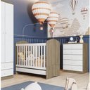 Ver imagem 1 de Quarto de Bebê Completo Cômoda 5 Gavetas com Berço 3 em 1 Abracadabra Espresso Móveis
