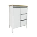 Ver imagem 3 de Gabinete Armário Banheiro Ditália 1 Porta 3 Gavetas Bn-08 Branco