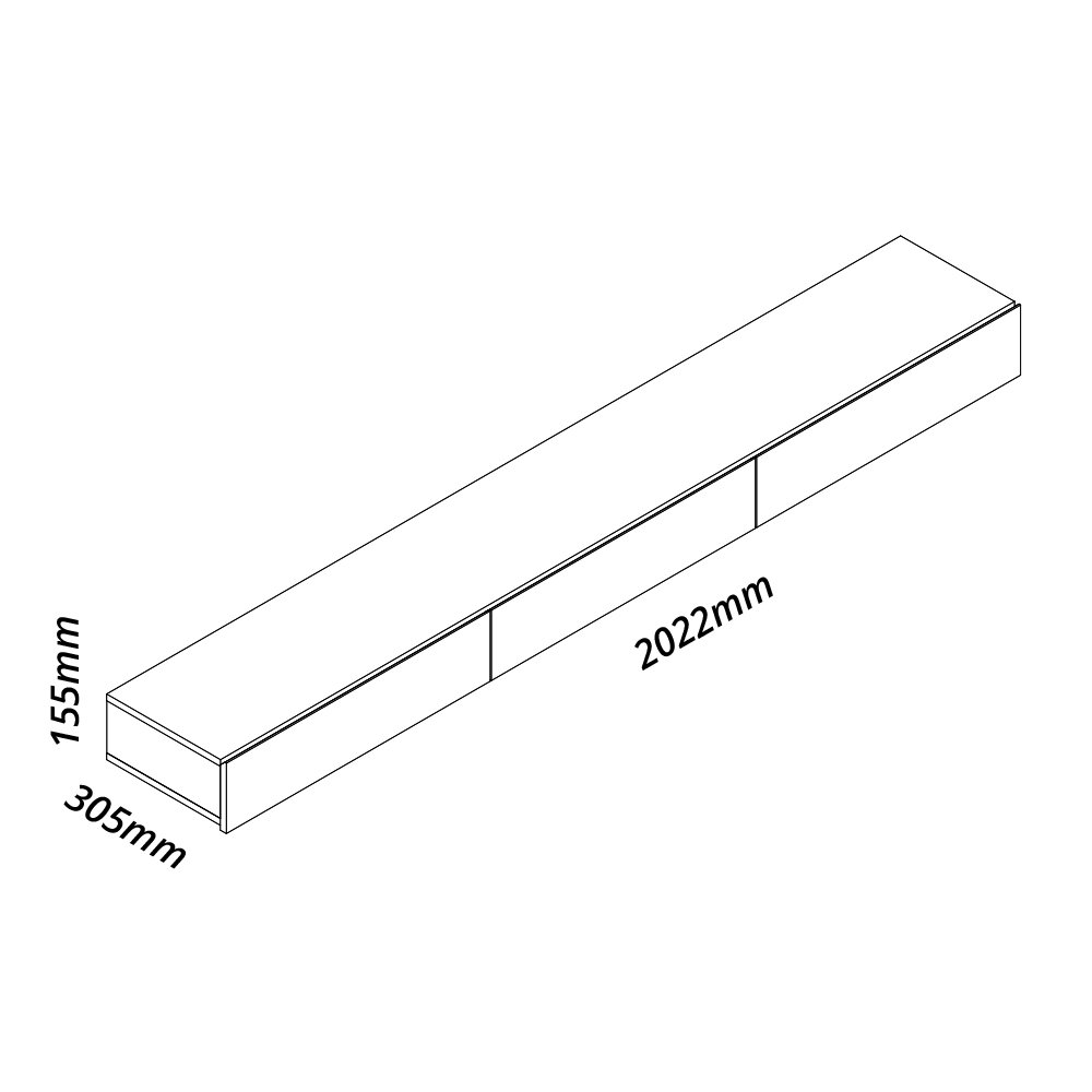 Nicho 3 Gavetas 202cm Nobre Gelius Móveis - 3