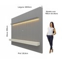Ver imagem 4 de Rack com Painel para TV até 90 Polegadas 100% MDF Ripado com LED e 3 Gavetas 250CMX228.8cm Nobre Cinza