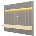 Ver imagem 3 de Rack com Painel para TV até 90 Polegadas 100% MDF Ripado com LED e 3 Gavetas 250CMX228.8cm Nobre Cinza