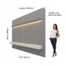 Painel para TV até 90 Polegadas 229x250cm Ripado com LED 3 Gavetas 100% MDF - 3