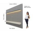 Ver imagem 3 de Painel para TV até 90 Polegadas 229x250cm Ripado com LED 3 Gavetas 100% MDF