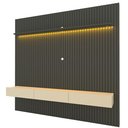 Ver imagem 3 de Rack com Painel para TV até 90 Polegadas 100% MDF Ripado com LED e 3 Gavetas 250CMX228,8cm Nobre Cinza