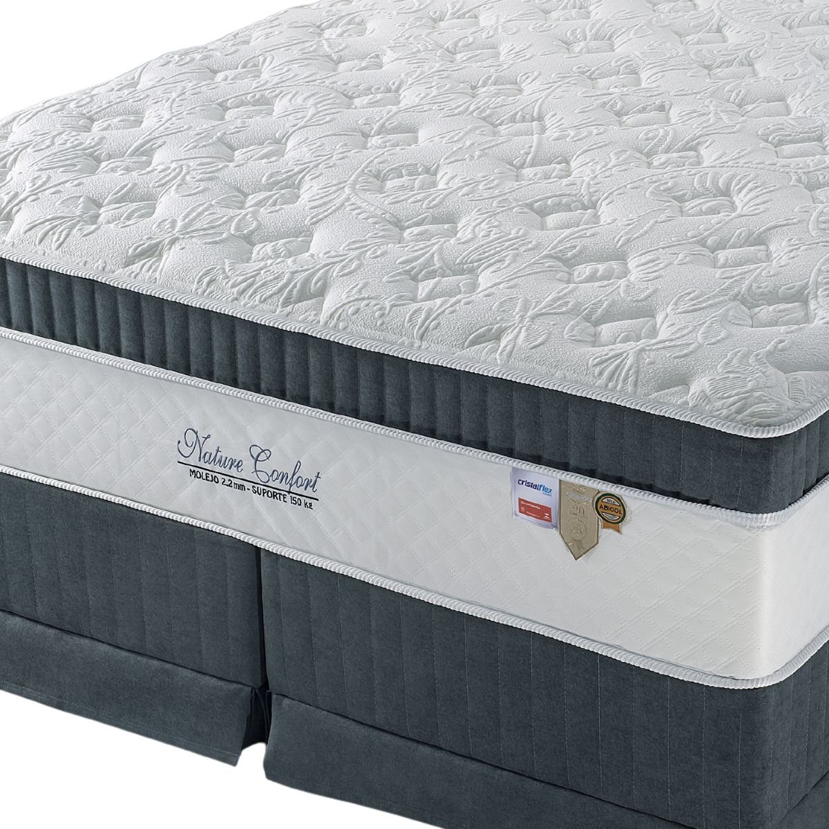 CONJUNTO CAMA BOX KING NATURE DREAM - CRISTALFLEX