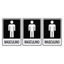 Ver imagem 1 de Combo 10 Placas de Sinalização Banheiro Masculino 15x20 Acesso - A-466 F9e