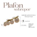 Ver imagem 2 de Plafon Sobrepor de Teto Jabuticaba Dourado com 4 Vidros Globos Âmbar para Sala, Quarto, Cozinha