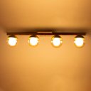 Ver imagem 4 de Plafon Sobrepor de Teto Jabuticaba Dourado com 4 Vidros Globos Âmbar para Sala, Quarto, Cozinha