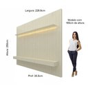 Ver imagem 4 de Painel para TV até 90 Polegadas 229x250cm Ripado com LED 3 Gavetas 100% MDF