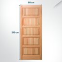 Ver imagem 2 de Folha de Porta Maciça em Eucalipto acabamento Natural 210x80cm PP01 Cruzeiro Portas