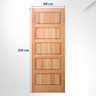 Folha de Porta Maciça 210x80cm Eucalipto PP01 Cruzeiro Portas - 2