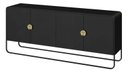 Ver imagem 2 de Balcão Buffet 180 Luna 4 Portas - Nero/Preto - 28075