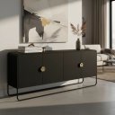 Ver imagem 1 de Balcão Buffet 180 Luna 4 Portas - Nero/Preto - 28075