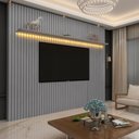 Ver imagem 1 de Painel para TV até 90 Polegadas 100% MDF Ripado com LED Cinza 250x230cm Requinte