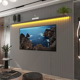 Painel para TV até 90 Polegadas Ripado com LED 230cm 100% MDF Nobre - 15