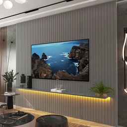 Painel para TV até 90 Polegadas Ripado com LED 230cm 100% MDF Nobre - 13