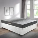 Ver imagem 7 de Cama Baú Casal 138x188 Bipartido Courino Linho Branco com Dual Firm Espuma Ecoflex