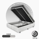 Ver imagem 5 de Cama Baú Casal 138x188 Bipartido Courino Linho Branco com Dual Firm Espuma Ecoflex