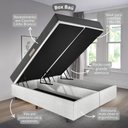 Ver imagem 4 de Cama Baú Casal 138x188 Bipartido Courino Linho Branco com Dual Firm Espuma Ecoflex