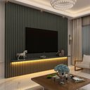 Ver imagem 4 de Painel Ripado para TV até 90 Polegadas 100% MDF com LED 230CMX250CM Nobre Cinza