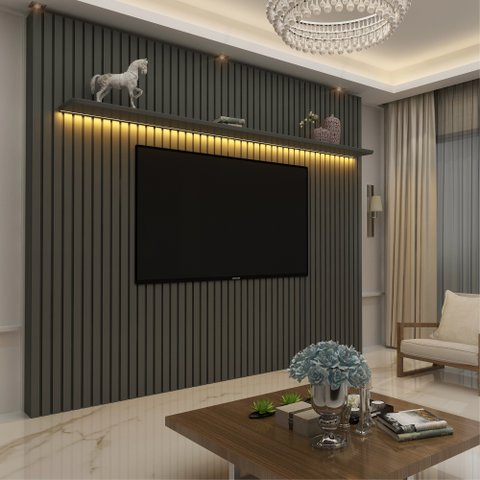 Painel para TV até 90 Polegadas 250cmx230cm Ripado com LED 100% MDF Nobre