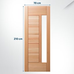 Folha de Porta Maciça 210x70cm Eucalipto Pm76 Lira Cruzeiro Portas - 2