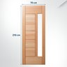 Folha de Porta Maciça 210x70cm Eucalipto Pm76 Lira Cruzeiro Portas - 2