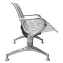 Ver imagem 3 de Cadeira Longarina 5 Lugares Prata