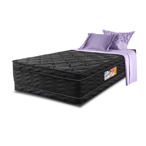 Colchão Solteiro Cama Inbox Ortofirm Black 88x188x32 Double Face Espuma D33 Preto