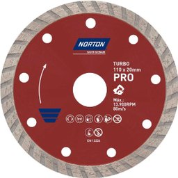 Disco de Corte Diamantado Turbo Pro 110x20mm - Norton - 1