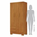 Ver imagem 5 de Guarda-Roupa Multiuso com 3 Portas e 2 Gavetas Ébano Marrom/Cinamomo