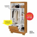 Ver imagem 6 de Guarda-Roupa Multiuso com 3 Portas e 2 Gavetas Ébano Marrom/Cinamomo