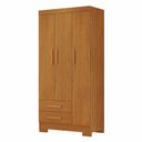 Ver imagem 3 de Guarda-Roupa Multiuso com 3 Portas e 2 Gavetas Ébano Marrom/Cinamomo