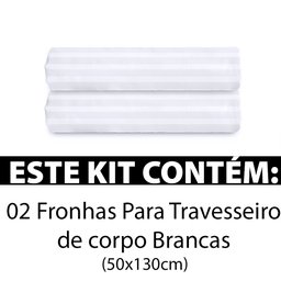 Kit 2 Fronhas Travesseiro de Corpo Percal 300 Fios 100% Algodão 50x130cm Bf Colchões - 2