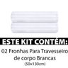 Kit 2 Fronhas Travesseiro de Corpo Percal 300 Fios 100% Algodão 50x130cm Bf Colchões - 2