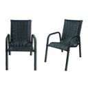 Ver imagem 4 de Kit 2 Cadeira para Jardim Area Externa Fibra Sintético Junco Preta