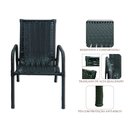 Ver imagem 2 de Kit 2 Cadeira para Jardim Area Externa Fibra Sintético Junco Preta
