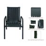 Kit 2 Cadeira para Jardim Area Externa Fibra Sintético Junco Preta - 2