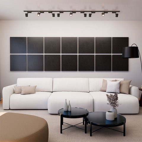 Painel Acústico Absorvedor Decorativo 60x60 Soft Linho Maestra Acústica:preto