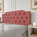 Ver imagem 1 de Cabeceira Painel Estofada Queen Capitonê Luxo Dobrável Capela Fixação na Parede:Rosa