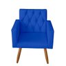Poltrona Para sala de Estar Bianca Capitonê Corino Azul - Móveis Mafer - 2