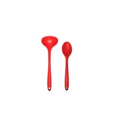 Jogo Concha, Colher e Escumadeira Silicone Vermelho UNYHOME. - 2