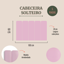 Ver imagem 2 de Cabeceira Solteiro Modulada Arredondada Cama Box Corino Rosa Bebê