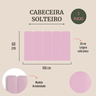 Cabeceira Solteiro Modulada Arredondada Cama Box Corino Rosa Bebê - 2