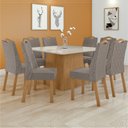 Ver imagem 1 de Conjunto Sala de Jantar 8 Lugares Quadrada Tampo Vidro/MDF Mesa Nevada e Cadeiras Vênus