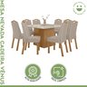 Conjunto Sala de Jantar 8 Lugares Quadrada Tampo Vidro/MDF Mesa Nevada e Cadeiras Vênus - 9