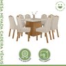 Conjunto Sala de Jantar 8 Lugares Quadrada Tampo Vidro/MDF Mesa Nevada e Cadeiras Vênus - 9