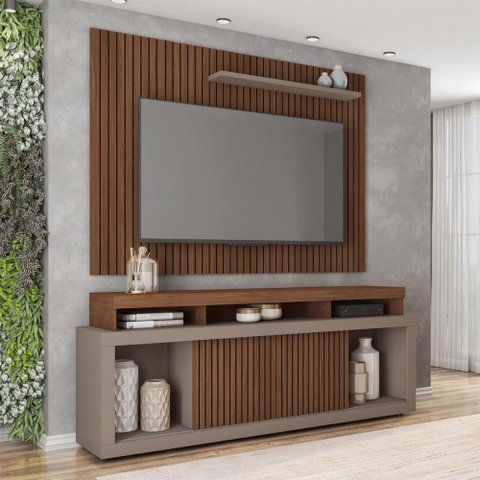Rack com Painel para Tv até 70 Polegadas Aegon Fendi/havana - Caemmun