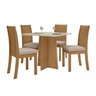 Conjunto Sala de Jantar 4 Lugares Quadrada Tampo Vidro/MDF Mesa Celebrare e Cadeiras Athenas - 2