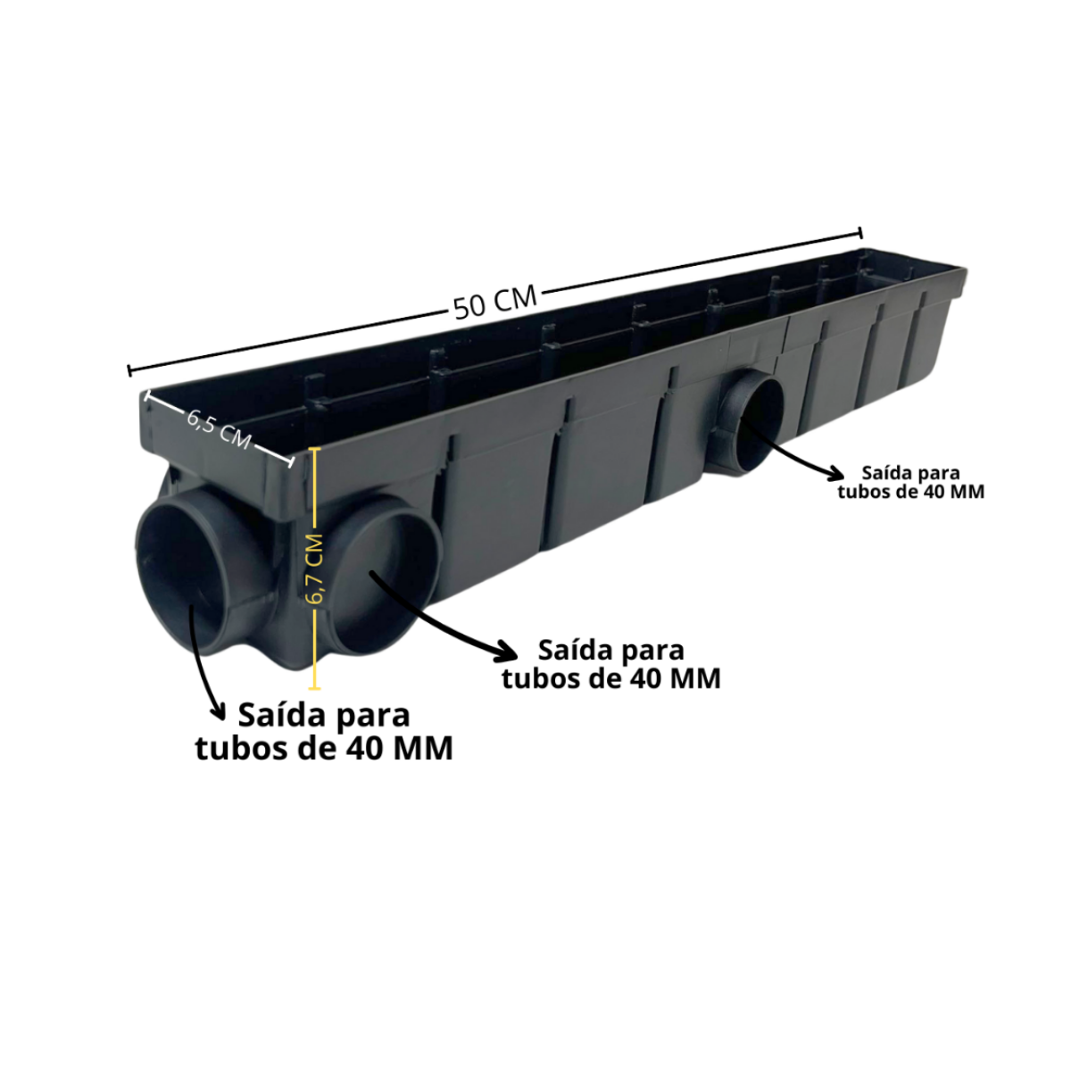 Ralo Quintal 6x50 Aluminio Tela e Coletor Preto - 3